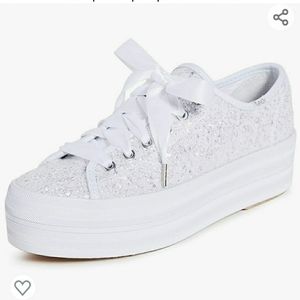 Keds X Kate Spade Glitter Platform Tennies